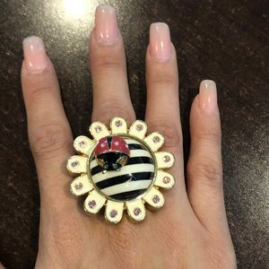 Gold lady bug ring